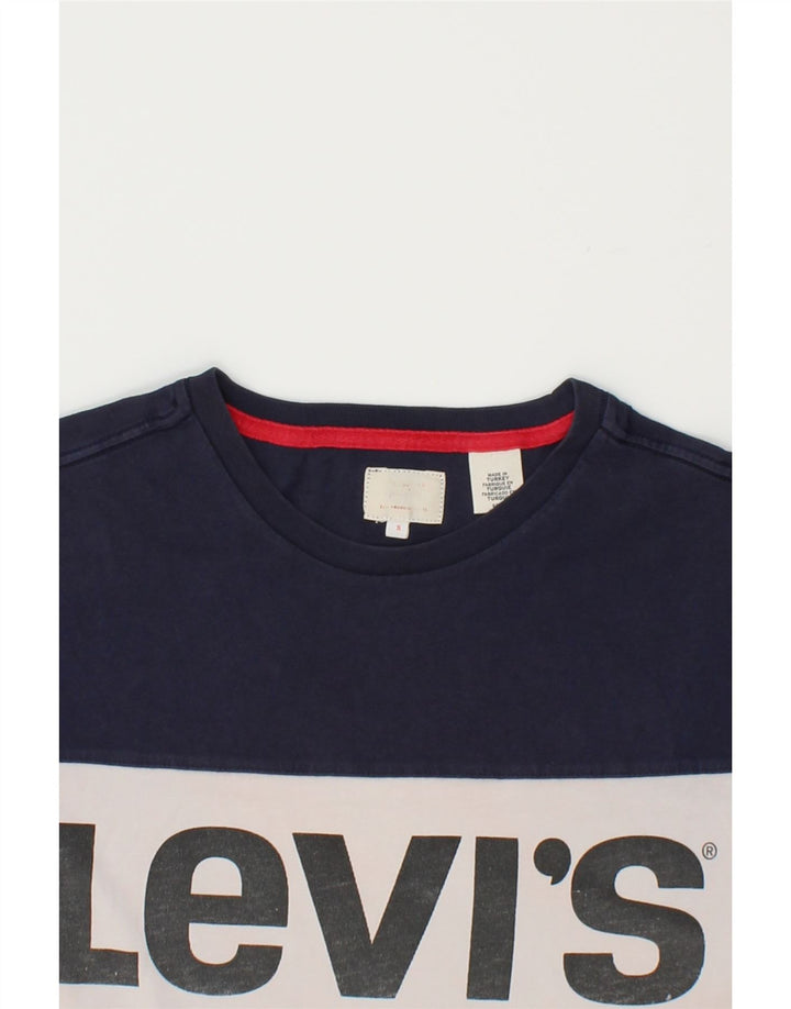 LEVI'S Mens Graphic T-Shirt Top Small Multicoloured Colourblock Cotton Vintage Levi's and Second-Hand Levi's from Messina Hembry 