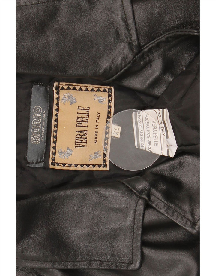 Vintage muška kožna jakna UK 42 XL crna koža