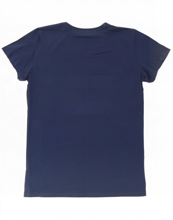 Trussardi Jeans Ženska grafička majica kratkih rukava UK 16 Veliki mornarsko plavi pamuk
