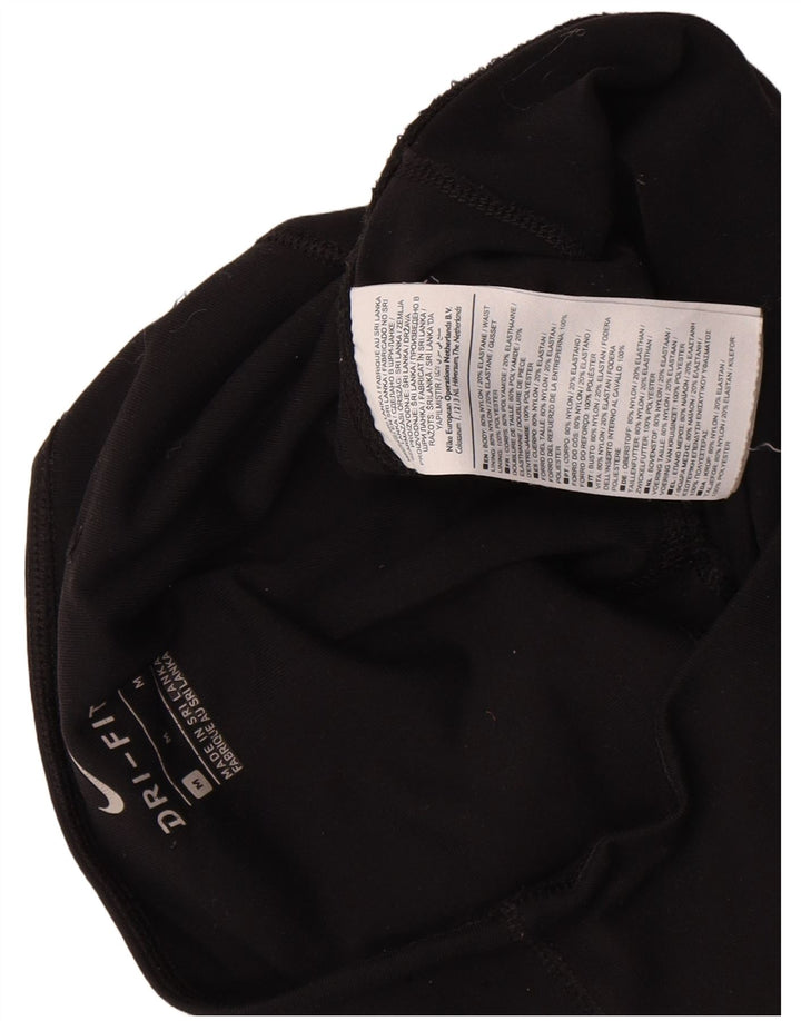 Nike Ženske Dri Fit Leggings UK 12 srednje crne najlonske