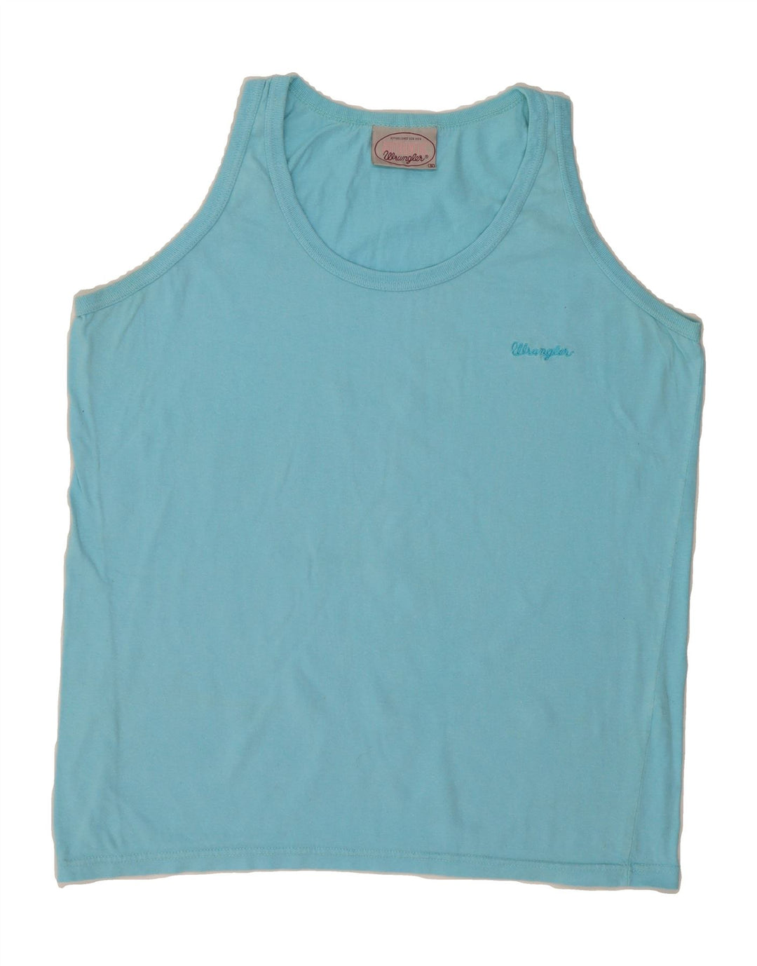WRANGLER Womens Oversized Vest Top UK 10 Small Blue Cotton Vintage Wrangler and Second-Hand Wrangler from Messina Hembry 