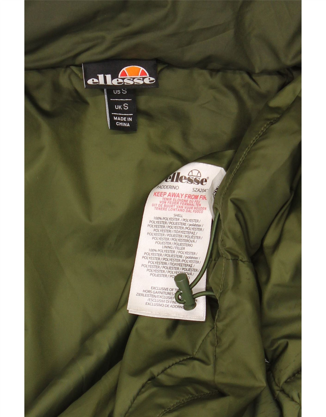 ELLESSE Muška podstavljena jakna s kapuljačom UK 36 Mali zeleni poliester