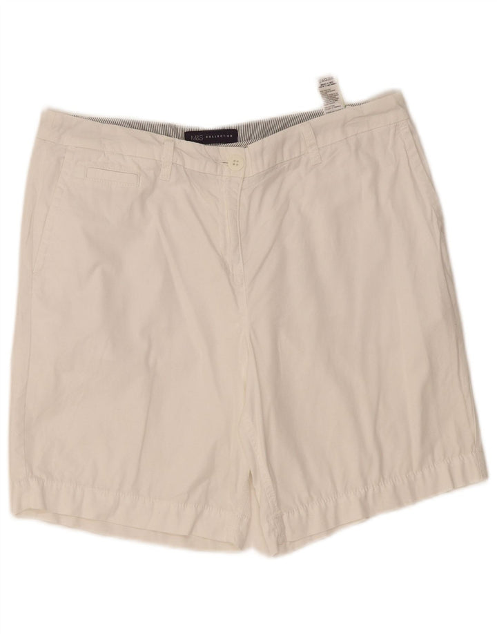 Marks & Spencer ženske chino kratke hlače UK 12 srednje W34 bijeli pamuk