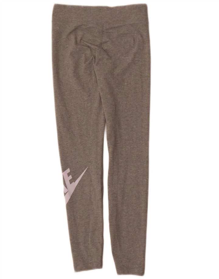NIKE Womens Graphic Leggings UK 10 Small  Grey Cotton