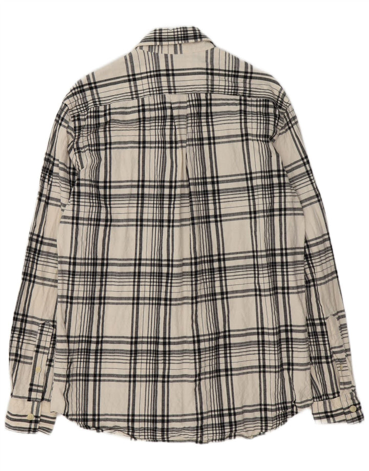 Zara muška flanelska košulja opuštenog kroja srednje bijele boje, pamuk