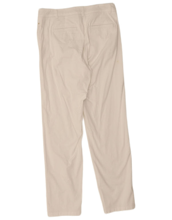 Marks & Spencer Womens Straight Chino Trousers UK 12 Medium W32 L30 White