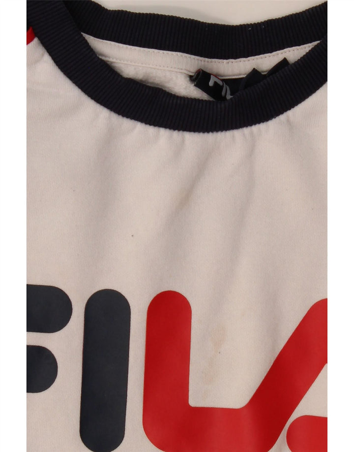 FILA muški džemper s grafičkim motivima Veliki bijeli pamuk u blokovima boja