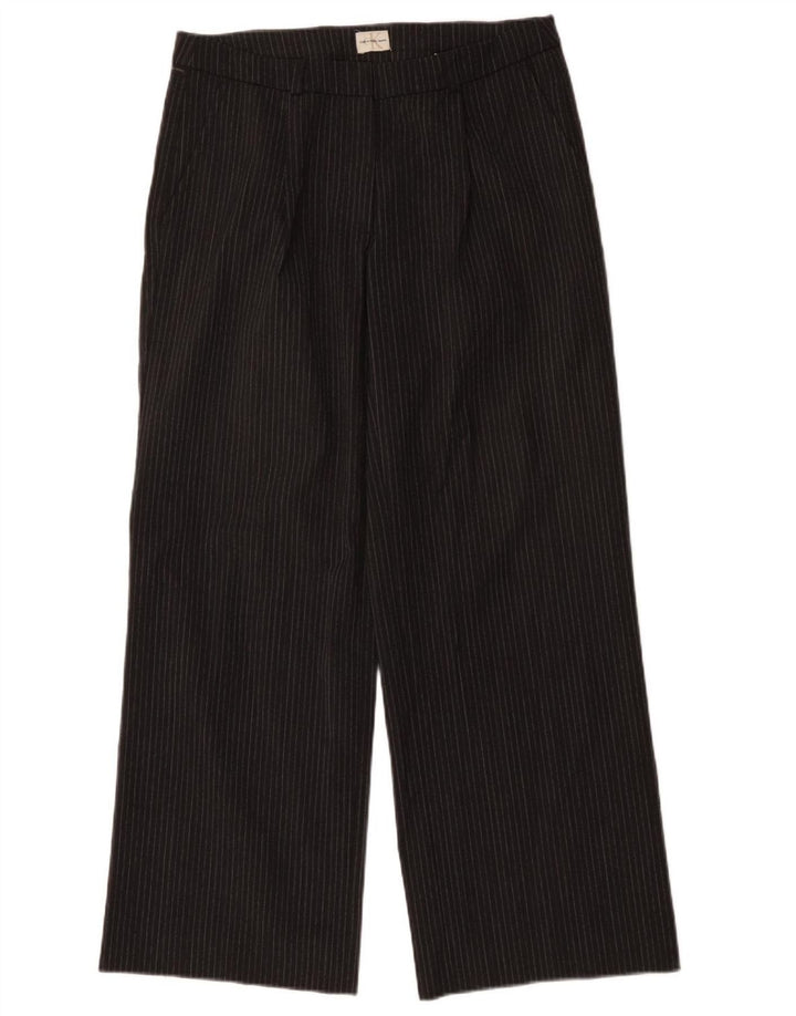 CALVIN KLEIN Ženske ravne chino hlače W30 L31 sivi prugasti poliester