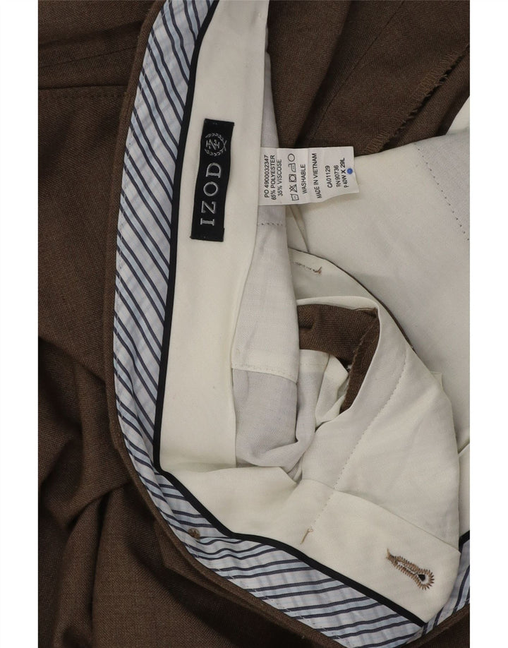 Izod muške hlače ravnog odijela W40 L29 smeđi poliester