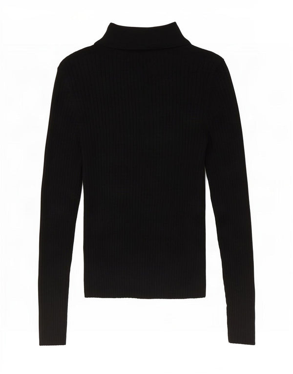 Zara ženska polo majica dugih rukava UK 10 mala crna najlonska