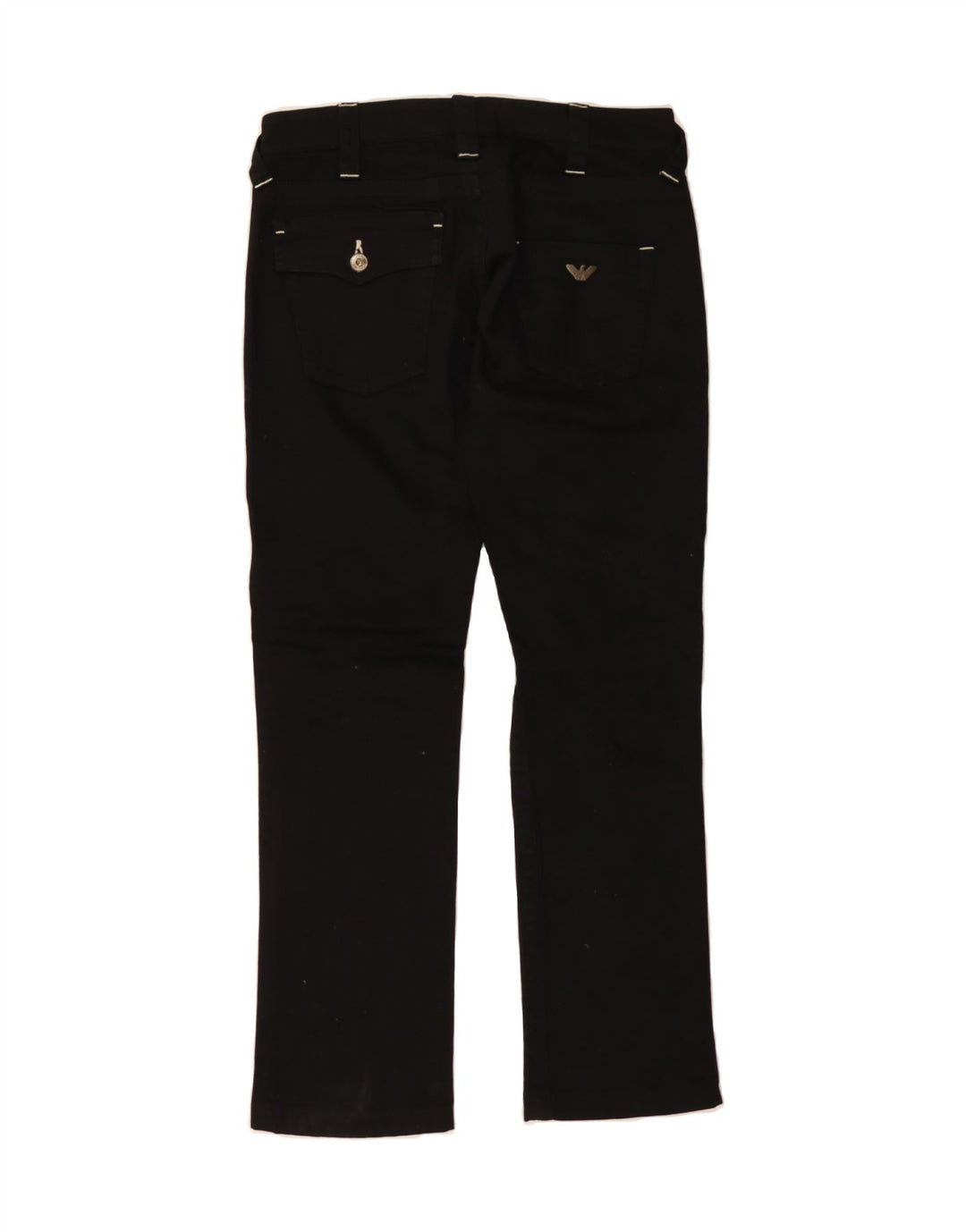 ARMANI Womens Straight Jeans W27 L29 Black Cotton Vintage Armani and Second-Hand Armani from Messina Hembry 