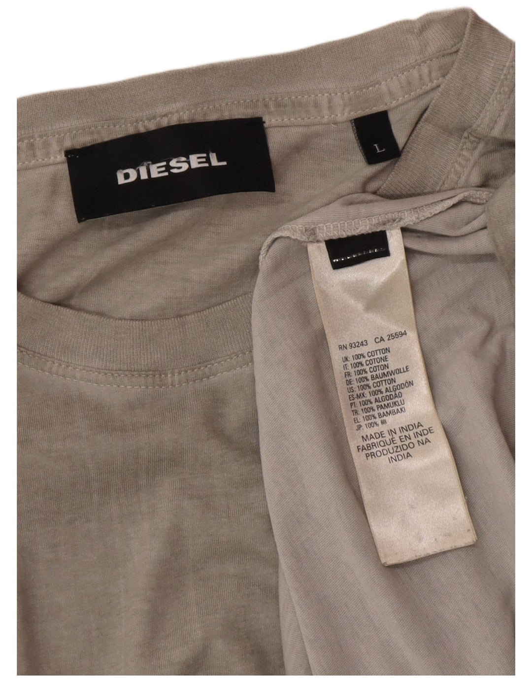 Diesel Muška majica kratkih rukava Veliki sivi pamuk