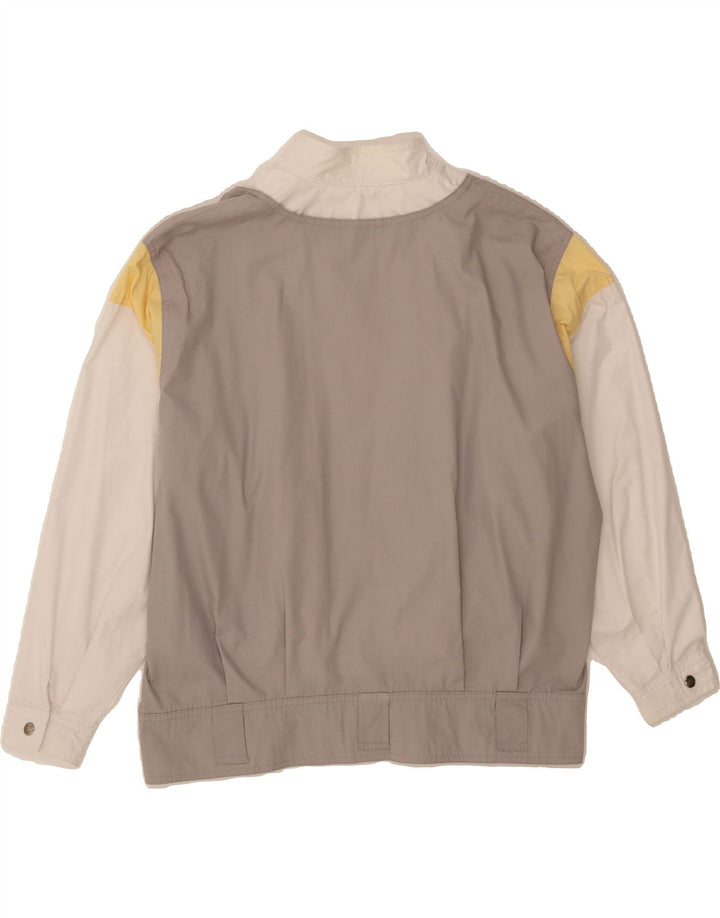 VINTAGE Womens Oversized Bomber Jacket IT 44 Medium Grey Colourblock Vintage Vintage and Second-Hand Vintage from Messina Hembry 