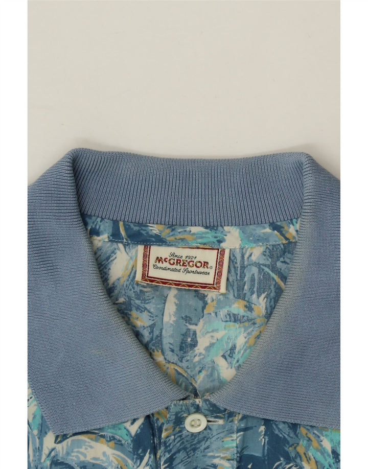 MCGREGOR Mens Abstract Pattern Pullover Shirt Size 15 3/4 40 Medium Blue Vintage McGregor and Second-Hand McGregor from Messina Hembry 