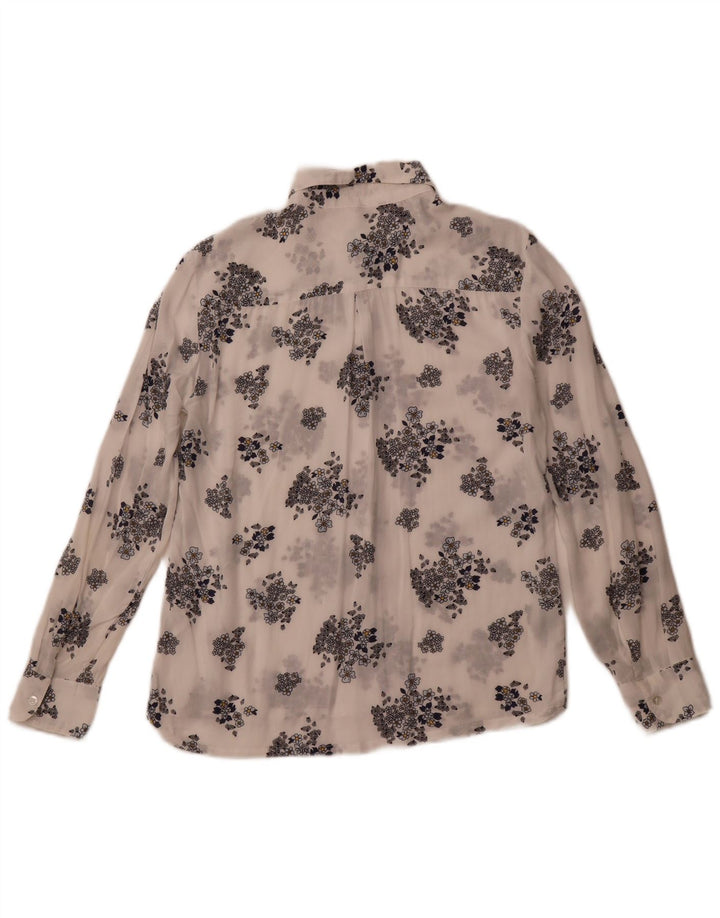 BENETTON ženska prozirna košulja UK 6 XS bijeli cvjetni modal