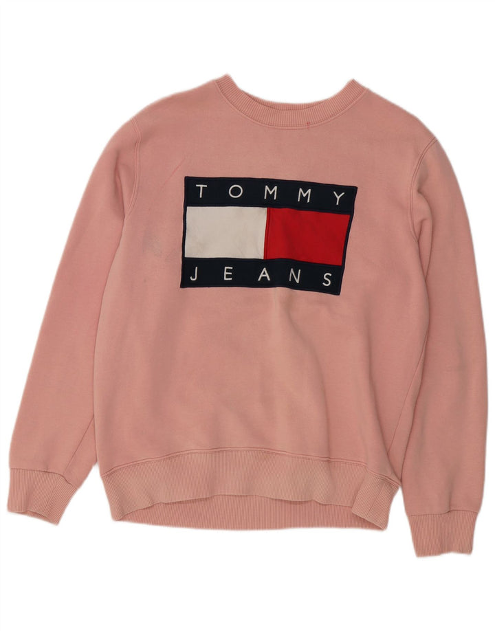 TOMMY HILFIGER Ženski džemper s grafičkim motivima UK 14 Srednje ružičasti pamuk