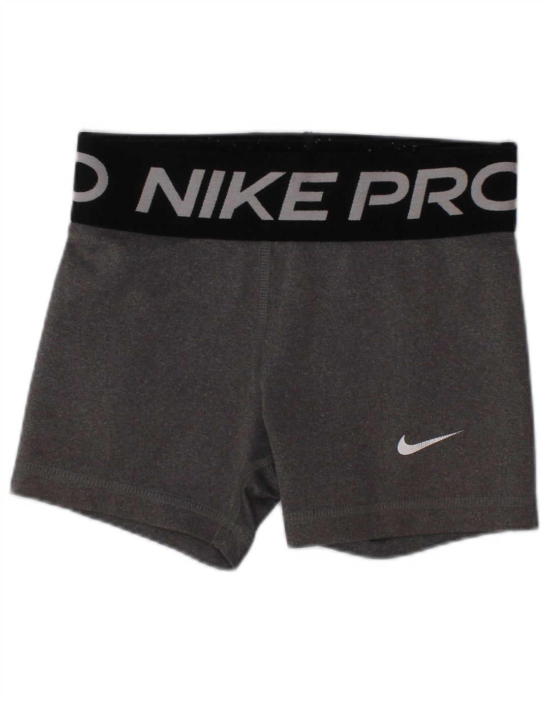 NIKE Girls Dri Fit Graphic Sport Shorts 6-7 Years XS Gray Poliester