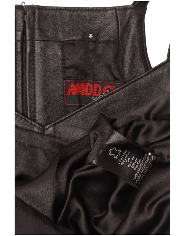 MADDOX ženska kožna plašt haljina bez rukava UK 10 Mala crna kožna