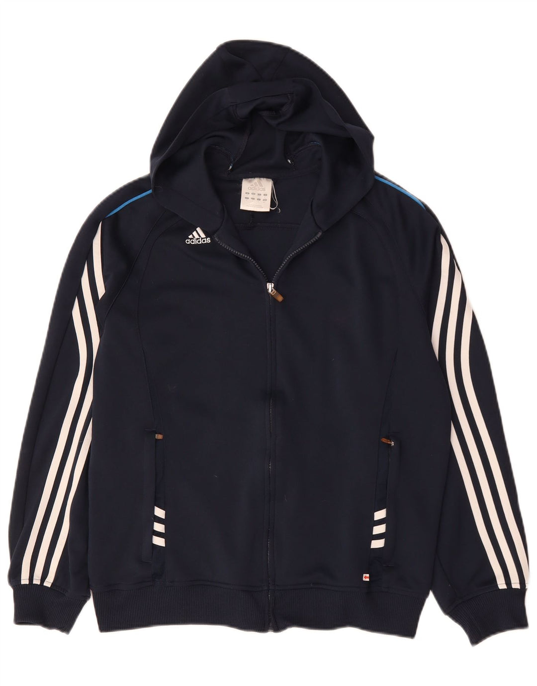 Adidas muški džemper s kapuljačom s patentnim zatvaračem Mali tamnoplavi poliester