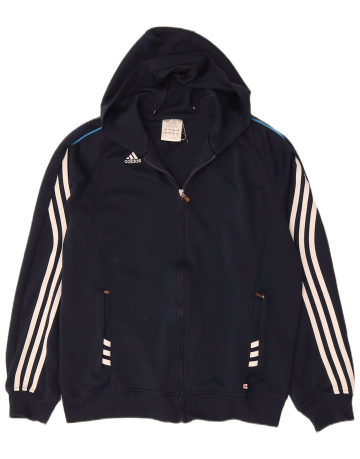 Adidas muški džemper s kapuljačom s patentnim zatvaračem Mali tamnoplavi poliester