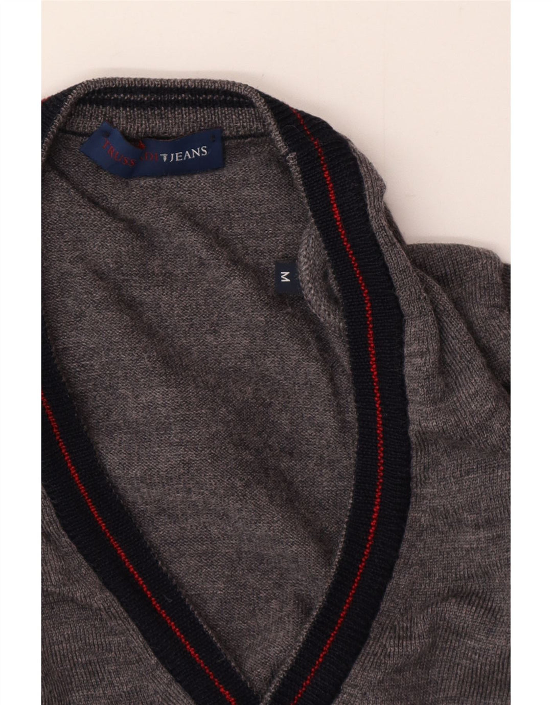 Trussardi Jeans ženski kardigan džemper UK 14 srednje sivi
