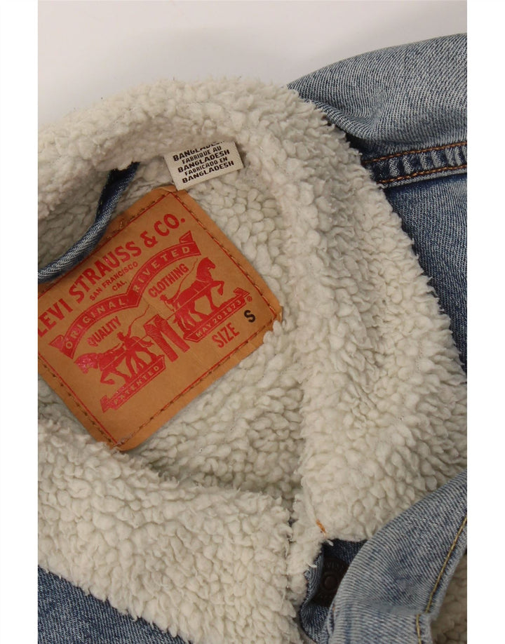 Levi's muška Sherpa traper jakna UK 36 Small Blue Cotton