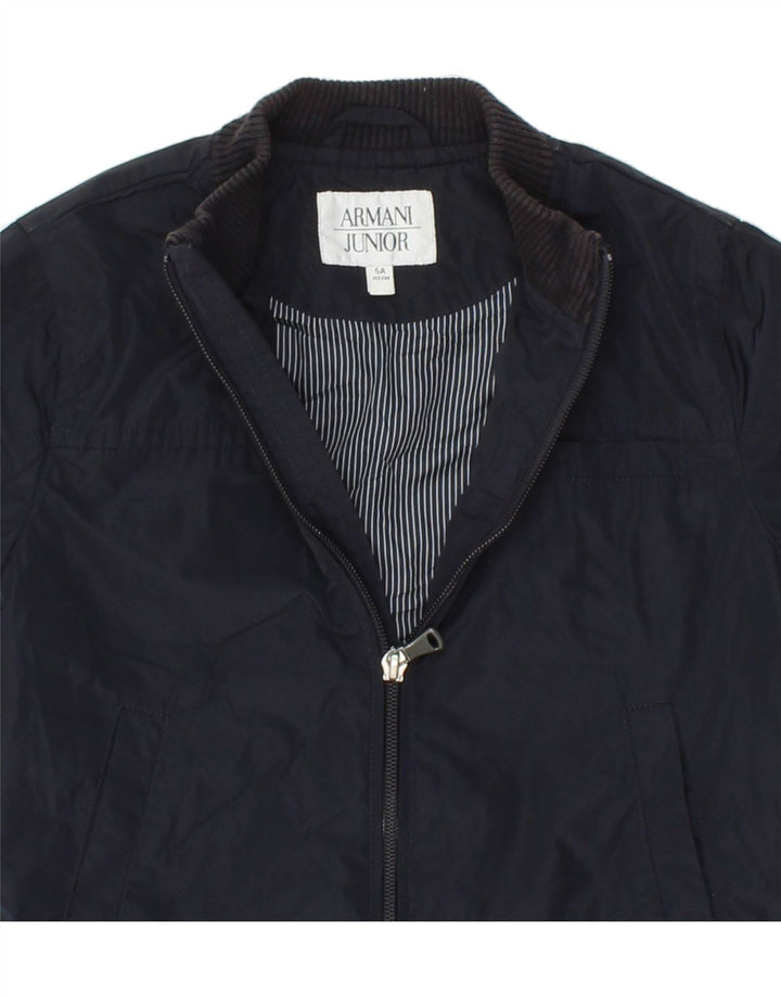 ARMANI JUNIOR Boys Bomber Jacket 4-5 Years Navy Blue Polyester Vintage Armani Junior and Second-Hand Armani Junior from Messina Hembry 