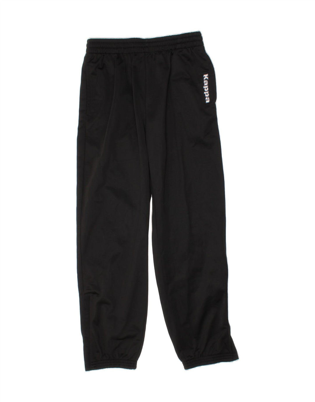 KAPPA Boys Graphic Tracksuit Trousers Joggers 9-10 Years  Black Polyester Vintage Kappa and Second-Hand Kappa from Messina Hembry 