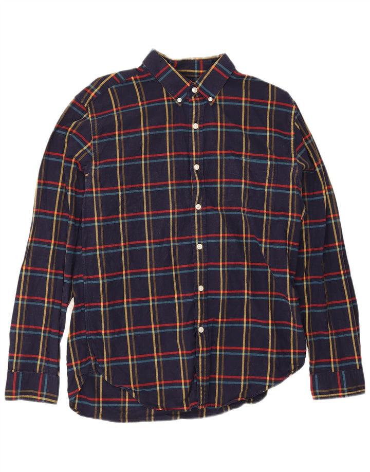 J. Crew Muška flanelska košulja, veliki tamnoplavi karirani pamuk