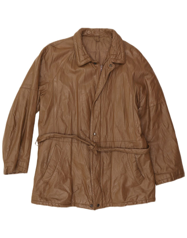 Vintage muška kožna jakna IT 52 XL smeđa