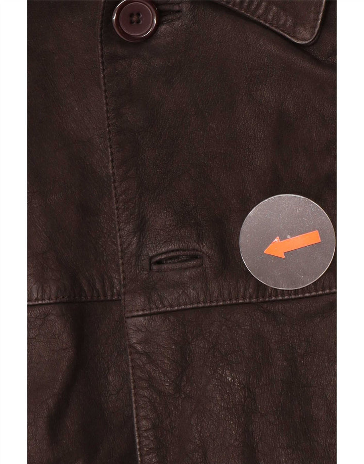 Kartel Mens Leather Jacket UK 42 XL Brown