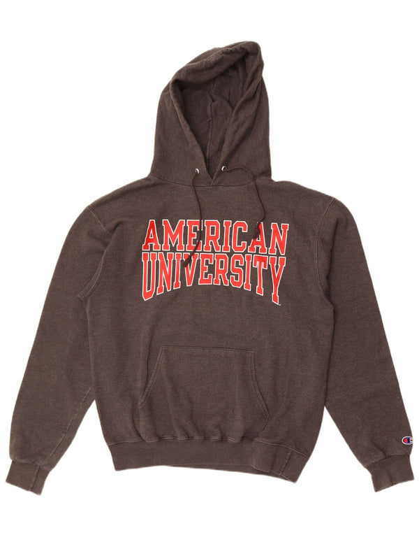 Champion Mens American University Graphic Hoodie Jumper Medium Grey