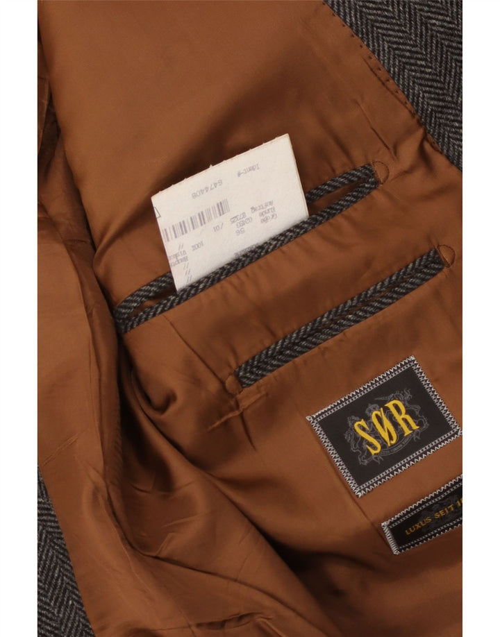 Vintage muška jakna sa 2 gumba IT 56 3XL siva riblja kost vuna