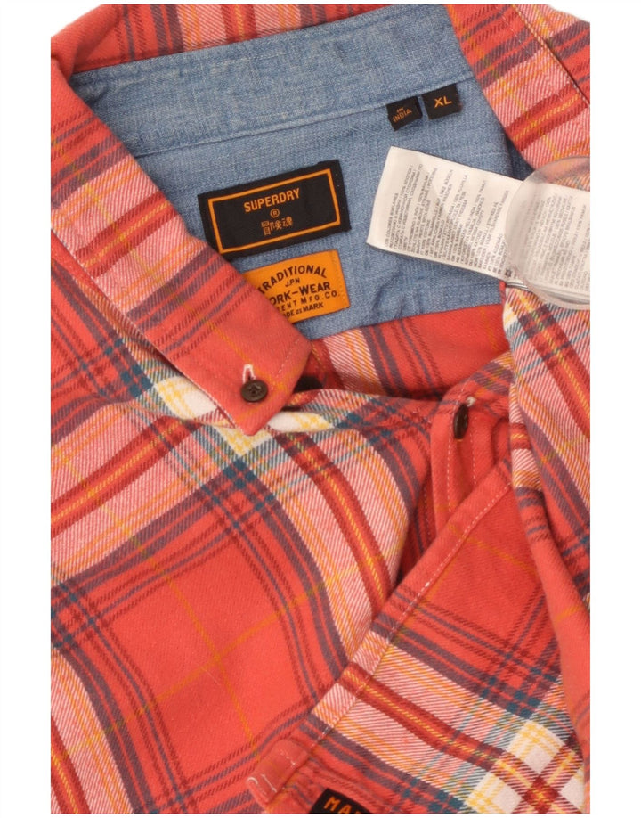 Superdry muška flanelska košulja XL crveni karirani pamuk