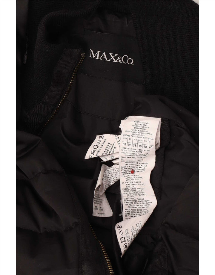 Max & Co. Ženski podstavljeni kaput UK 8 Mali crni poliester