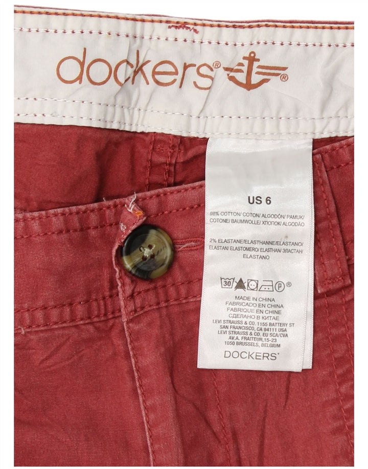 DOCKERS Ženske uske chino hlače US 6 Srednje W30 L30 Ružičasti pamuk