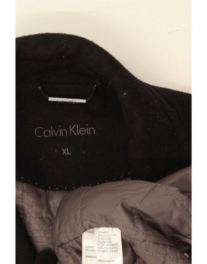 Calvin Klein muški kaput s dvostrukim kopčanjem UK 42 XL crna vuna