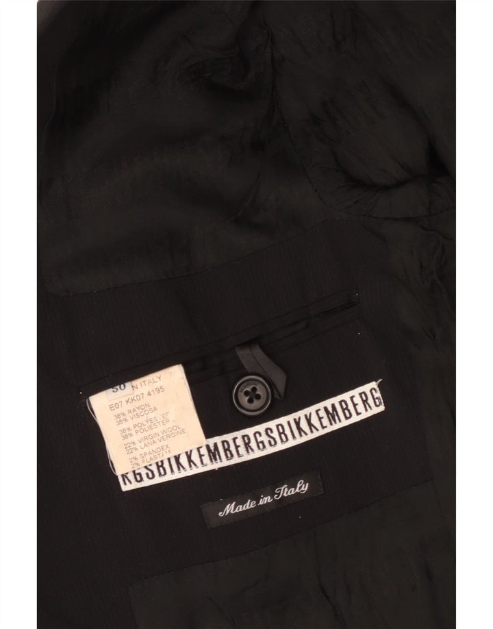 BIKKEMBERGS Muška jakna sa 2 gumba IT 50 velika crna viskoza