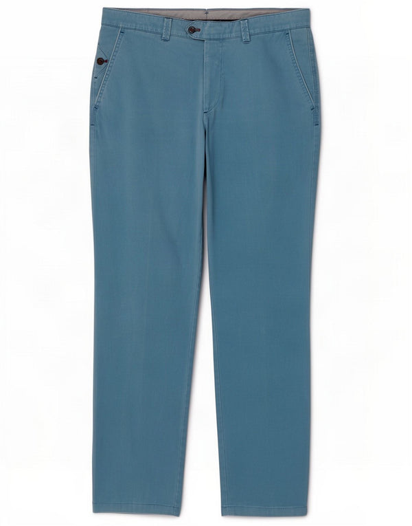 Magee Mens Classic Fit Chino Trousers W34 L32 Blue Cotton