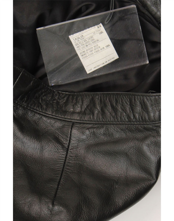 Vintage ženske kožne hlače s bootcutom IT 44 srednje W28 L30 crna koža