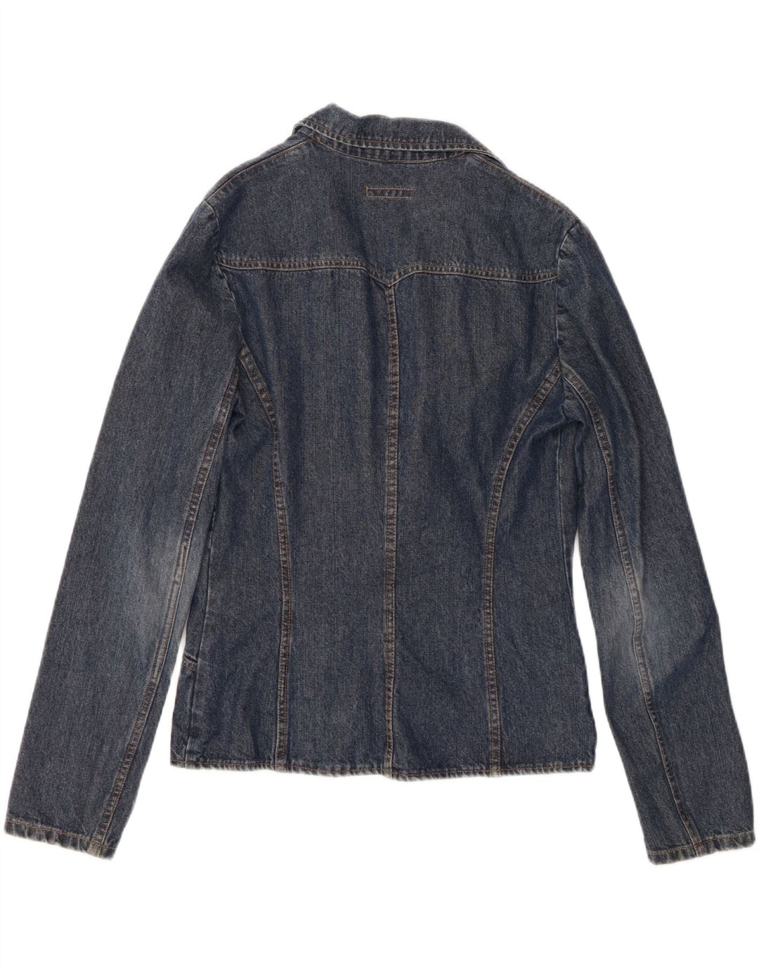 SPRINGFIELD Womens 1 Button Denim Blazer Jacket EU 40 Medium Blue Cotton Vintage Springfield and Second-Hand Springfield from Messina Hembry 