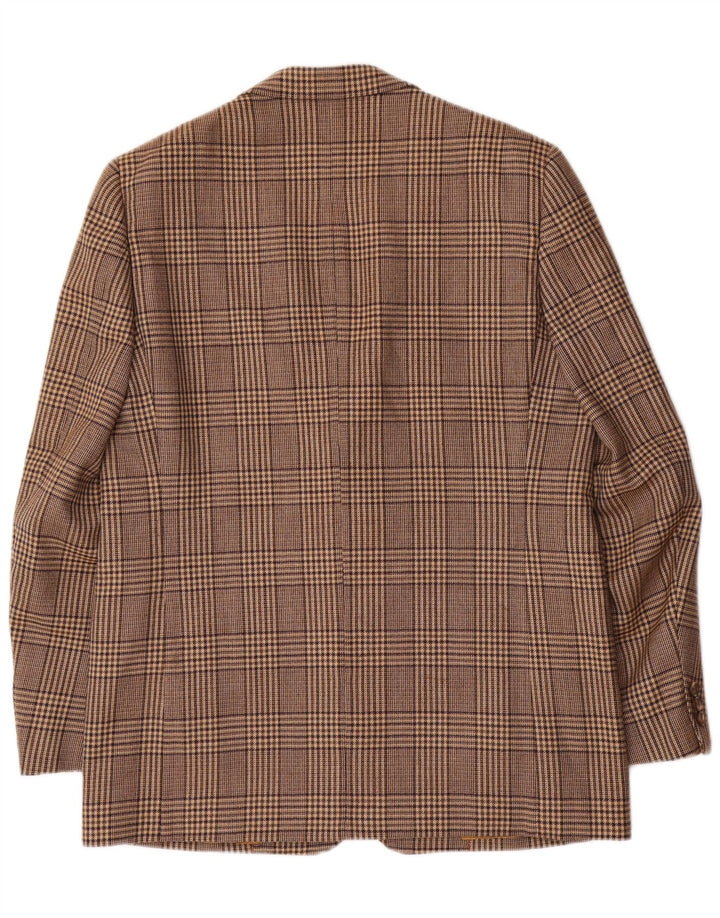 Vintage muška jakna sa 2 gumba UK 42 XL smeđa karirana vuna