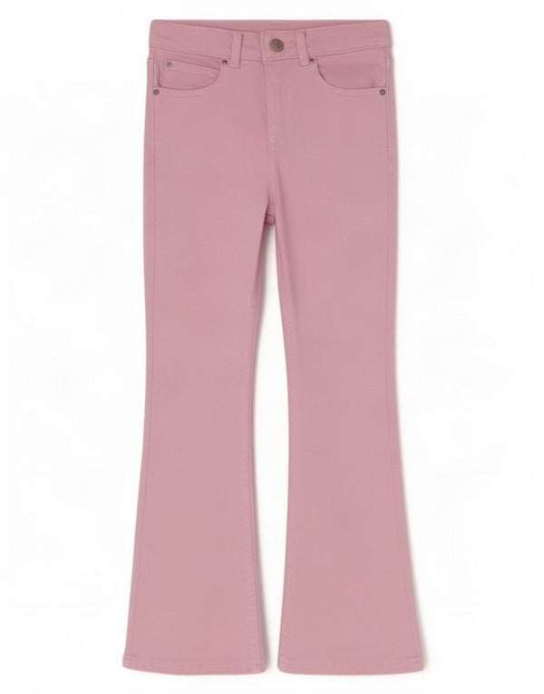 Lee Girls Flared Jeans 8-9 Years W22 L22 Pink Cotton