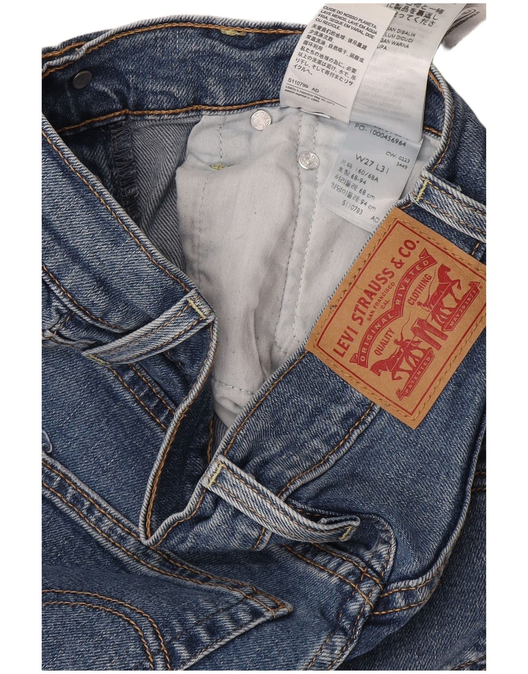 Levi's ženske traperice s rebrima, W27 L31, plavi pamuk