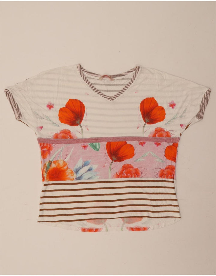 Desigual ženska majica kratkih rukava UK 16 Large Off White Floral