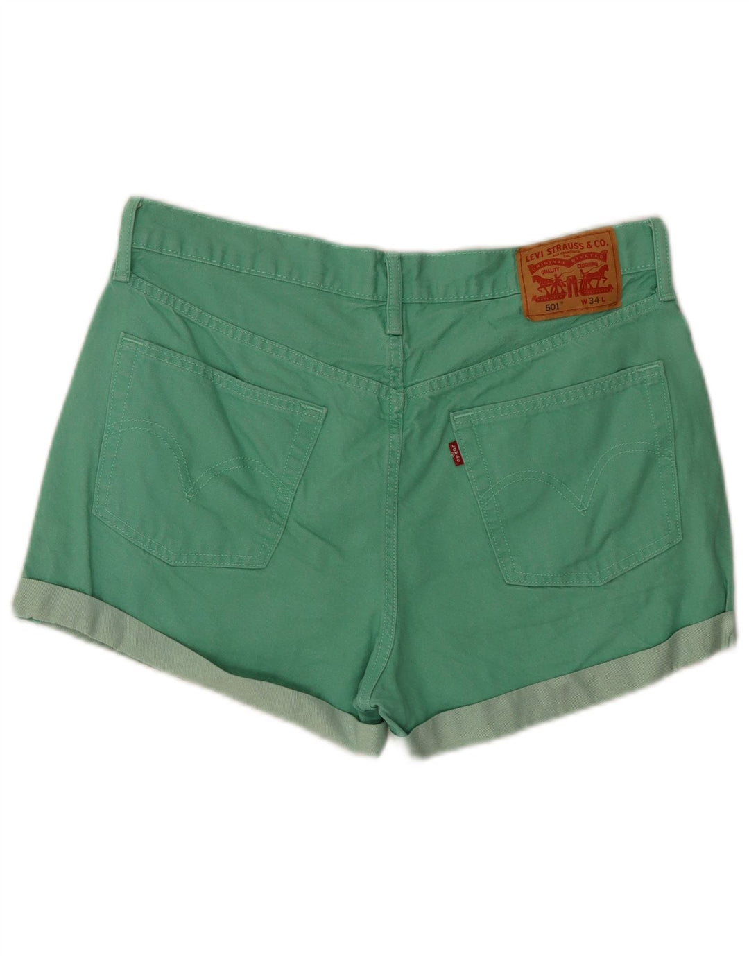 Levi's ženske 501 traper kratke hlače W34 veliki zeleni pamuk