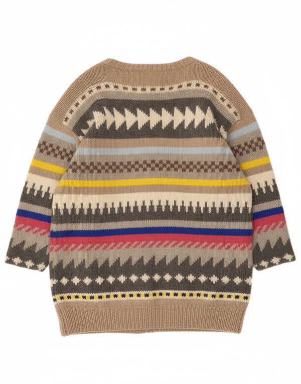 Vintage ženski kardigan džemper UK 14 Veliki sivi geometrijski