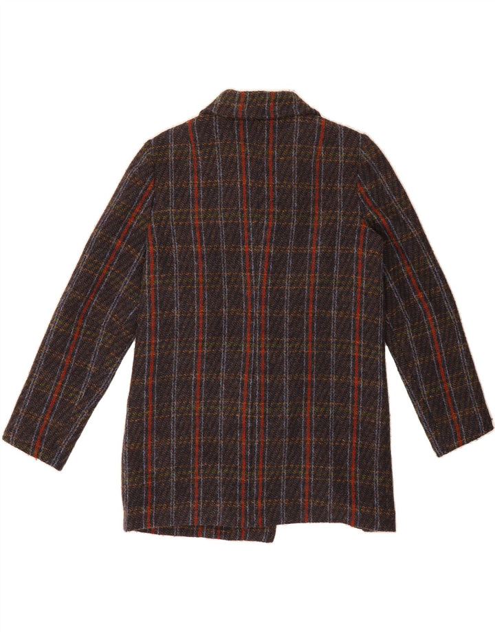 VINTAGE Womens Overcoat UK 16 Large Navy Blue Check Vintage Vintage and Second-Hand Vintage from Messina Hembry 