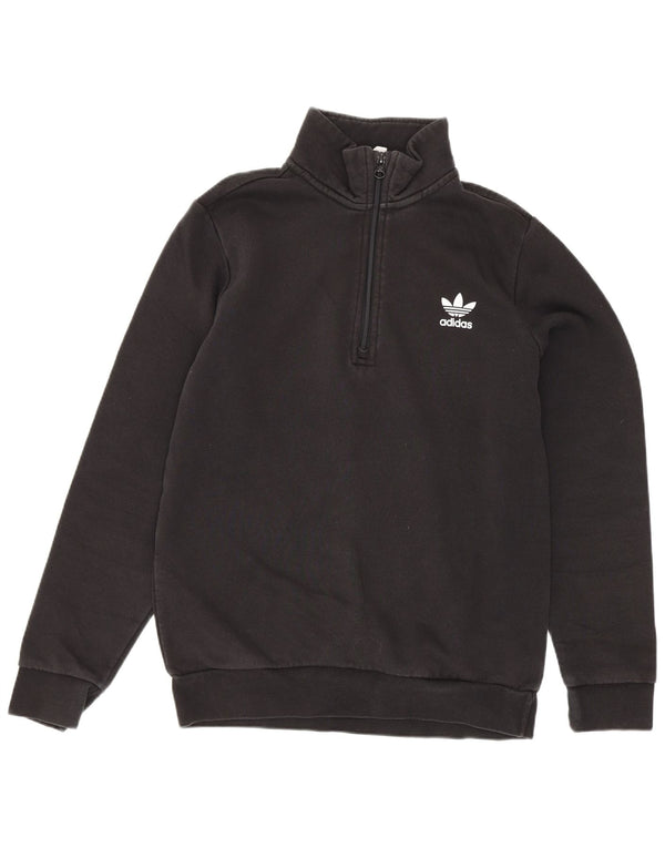 Adidas majica s izrezom s patentnim zatvaračem za dječake 13-14 godina, crni pamuk