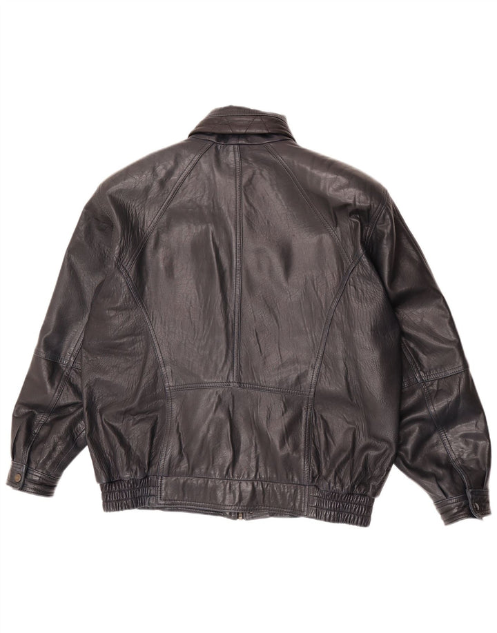 Vintage muška kožna jakna EU 52 XL tamnoplava koža
